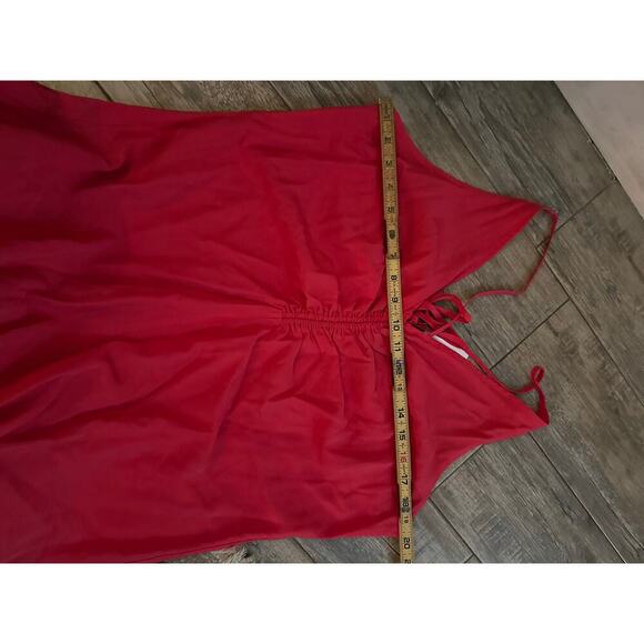 NWT Gap Women's Red V-Neckline Ruched Slip Midi Dress Size XL - Picture 12 of 12